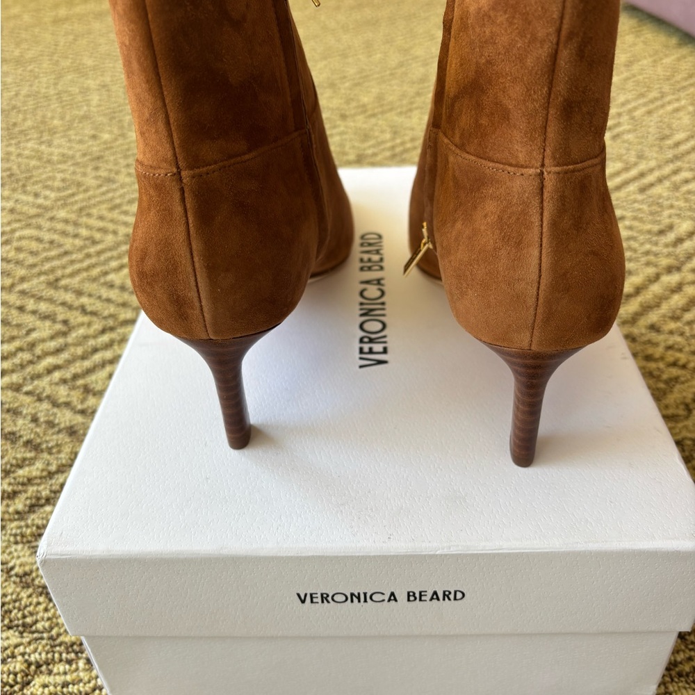 Veronica Beard Kelby Suede Ankle Boots color Hazelwood - Picture 2 of 10